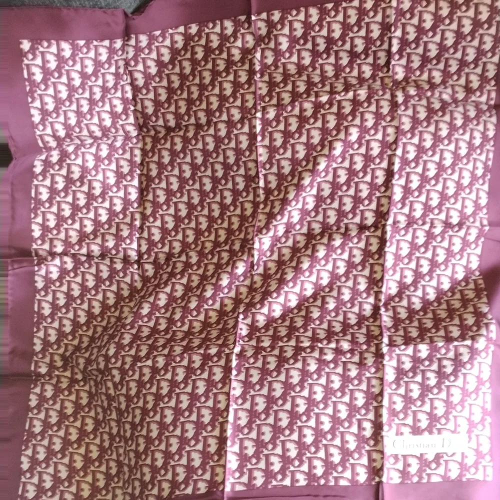 Vintage Christian Dior Oblique Logo Scarf